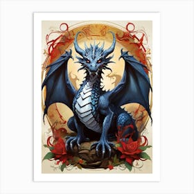 Blue Dragon 3 Art Print