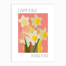Daffodils In Bloom Flowers Bold Illustration 4 Art Print