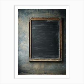 Abstract Capture Of A Blank Blackboard Smudge Marks Streaked Horizontally Across Chalk Residue Vis Art Print