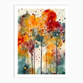 Watercolor Trees Art Print