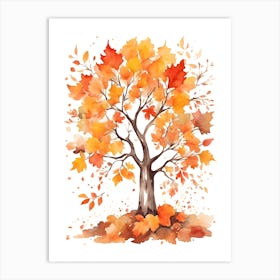 Autumn Leaves Tree Print Art Print