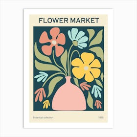 Flower Market Botanical 1980 Art Print