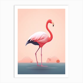 Minimal Flamingo Elegance Art Print