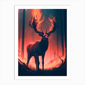 Deer In The Forest Art Print