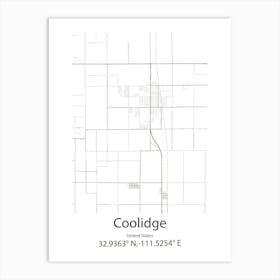 Coolidge,United States Minimalist Map 1 Art Print