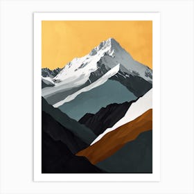 Silent Symphony: Minimalist Mountains Art Print