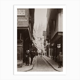 Old Photo Of A Narrow Street With People 3302248 Art Print