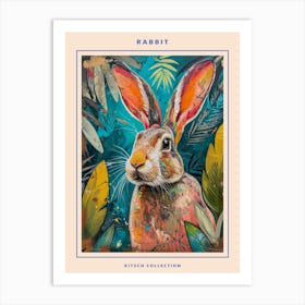 Kitsch Rabbit Brushstrokes 4 Poster Art Print