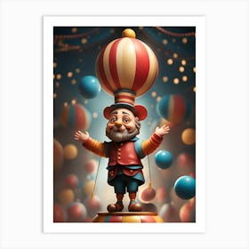 Clown With Balloons Art Print