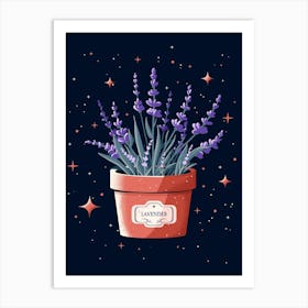 Lavender Flower Pot Art Print