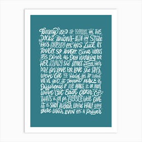 Livin' On A Prayer - Song Lyrics Art Print