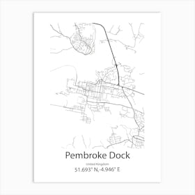 Pembroke,Canada Minimalist Map Art Print