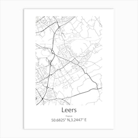 Leers,France Minimalist Map Art Print