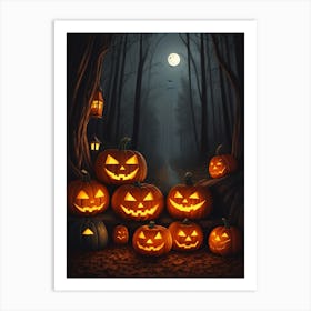 Witch With Pumpkins 2 1 Art Print