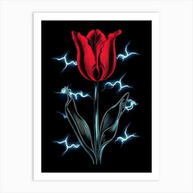 Lightning Tulip Art Print