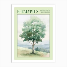 Eucalyptus Tree Atmospheric Watercolour Painting 4 Poster Art Print