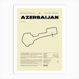 F1 Race Track Azerbaijan Formula 1 Racing Track F1 Merch Formula One F1 Poster Formula 1 Poster F1 Art Print