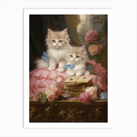 Two Kittens Rococo Style 3 Art Print