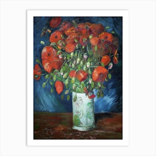 Vase With Poppies, Van Gogh Art Print