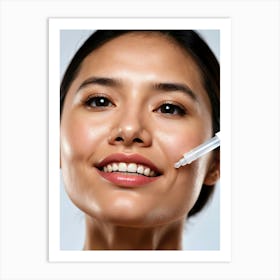 Asian Woman applying hyaluronic acid Art Print