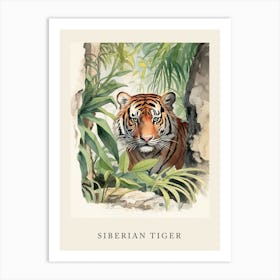 Beatrix Potter Inspired  Animal Watercolour Siberian Tiger 3 Art Print