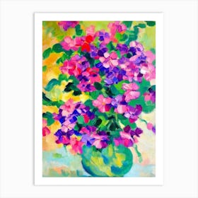 Vinca Floral Abstract Block Colour 1 Flower Art Print