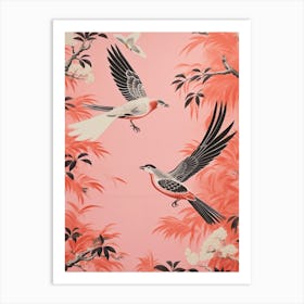 Vintage Japanese Inspired Bird Print Cuckoo 4 Art Print