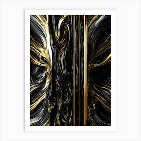 Abstract Black And Gold Art Print