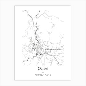 Ozieri,Italy Minimalist Map Affiche