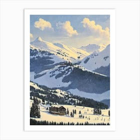 Davos, Switzerland Ski Resort Vintage Landscape 2 Skiing Poster Art Print