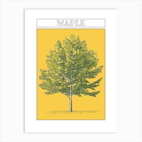 Maple Tree Minimalistic Drawing 4 Poster Art Print