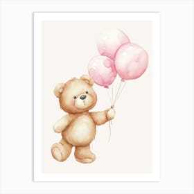 Teddy Bear With Balloons Kids and Nursery 2 Art Print