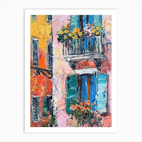 Balcony Painting In Rome 2 Art Print