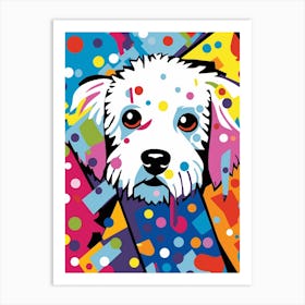 Cartoon Pop Art Maltese 1 Art Print