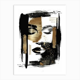 Gold And Black Abstract Painting 25 Art Print