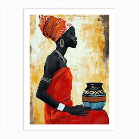 African Woman With a Jug Art Print