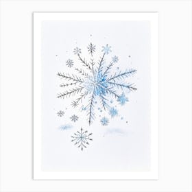 Frozen, Snowflakes, Pencil Illustration 5 Art Print