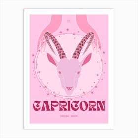 Pink Zodiac Capricorn Art Print
