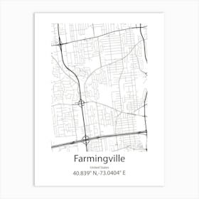 Farmingville,United States Minimalist Map Art Print