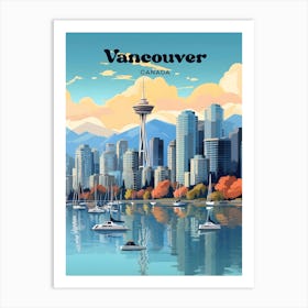 Vancouver Canada Cityscape Travel Art Illustration Art Print