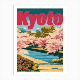 Aihrgdesign A 1970s Inspired Travel Poster For Kyoto 3 Art Print