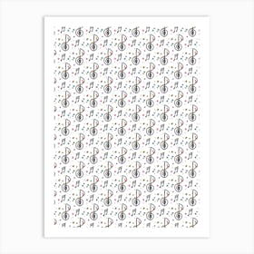 Musical Notes Pattern Art Print