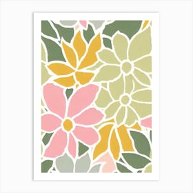 Statice Pastel Floral 3 Flower Art Print