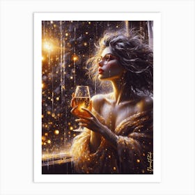 Stormy Night With A Glass Of Wine 2 Art Print