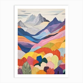 Mount Washington United States 1 Colourful Mountain Illustration Art Print