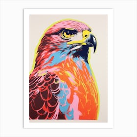 Andy Warhol Style Bird Red Tailed Hawk 4 Art Print