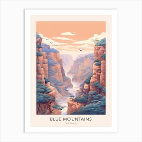 Blue Mountains Australia Travel Poster Art Print