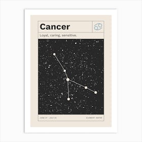 Cancer Zodiac Sign Constellation Art Print