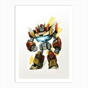 Transformer Car Robot Orange Art Print