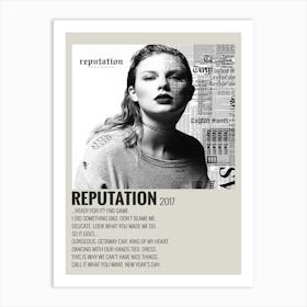 90s Taylor Swift Reputation Album Music Poster Canvas Art Art Print